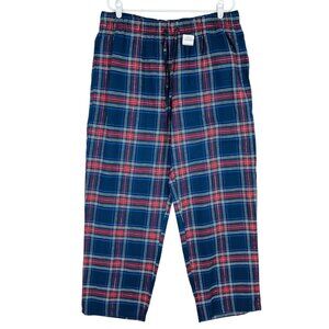 Liz Claiborne Men's Plaid Pajama Pants Size XL Blue Red Elastic Waist NWOT